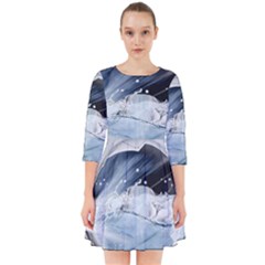 Gray Washing Machine Illustration Smock Dress