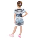 Gray Washing Machine Illustration Kids  Short Sleeve Velvet Dress View2