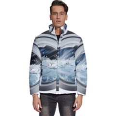 Gray Washing Machine Illustration Men s Puffer Bubble Jacket Coat