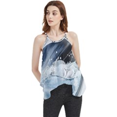 Gray Washing Machine Illustration Flowy Camisole Tank Top