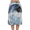 Gray Washing Machine Illustration Velvet Flared Midi Skirt View2