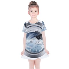 Gray Washing Machine Illustration Kids  Simple Cotton Dress