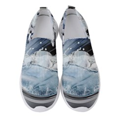 Gray Washing Machine Illustration Women s Slip On Sneakers