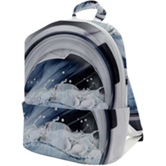 Gray Washing Machine Illustration Zip Up Backpack by Jancukart