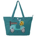 Blue Vespa Taking Flowers To You  Full Print Shoulder Bag View1