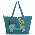 Blue Vespa Taking Flowers To You  Full Print Shoulder Bag View2