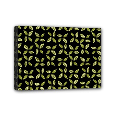 Leaves Motif Random Print Pattern Mini Canvas 7  X 5  (stretched) by dflcprintsclothing