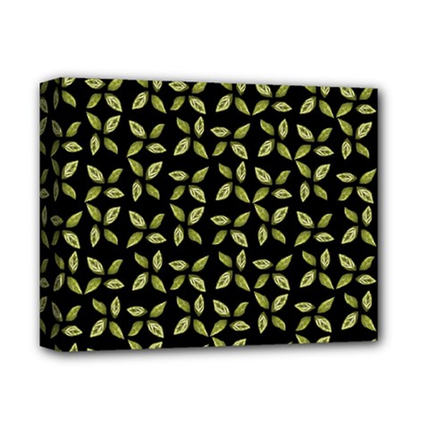 Leaves Motif Random Print Pattern Deluxe Canvas 14  X 11  (stretched) by dflcprintsclothing