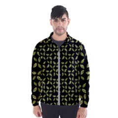 Leaves Motif Random Print Pattern Men s Windbreaker