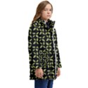 Leaves Motif Random Print Pattern Kid s Hooded Longline Puffer Jacket View2