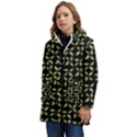 Leaves Motif Random Print Pattern Kid s Hooded Longline Puffer Jacket View3