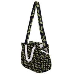 Leaves Motif Random Print Pattern Rope Handles Shoulder Strap Bag by dflcprintsclothing