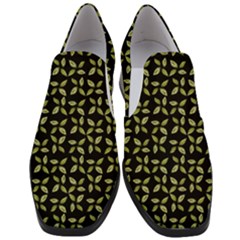 Leaves Motif Random Print Pattern Women Slip On Heel Loafers by dflcprintsclothing