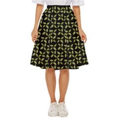 Leaves Motif Random Print Pattern Classic Short Skirt by dflcprintsclothing