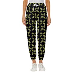 Leaves Motif Random Print Pattern Cropped Drawstring Pants by dflcprintsclothing