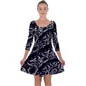 Skeletal Fractals Quarter Sleeve Skater Dress View1