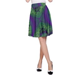 Abstract Fractal Art Pattern A-line Skirt by Ravend