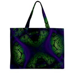 Abstract Fractal Art Pattern Zipper Mini Tote Bag by Ravend