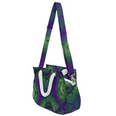 Abstract Fractal Art Pattern Rope Handles Shoulder Strap Bag by Ravend