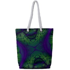 Abstract Fractal Art Pattern Full Print Rope Handle Tote (small) by Ravend