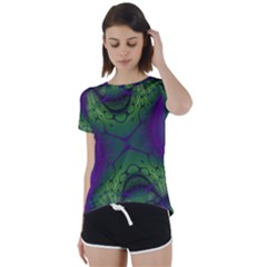 Abstract Fractal Art Pattern Short Sleeve Foldover Tee by Ravend