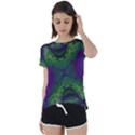 Abstract Fractal Art Pattern Short Sleeve Foldover Tee View1