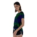 Abstract Fractal Art Pattern Short Sleeve Foldover Tee View2