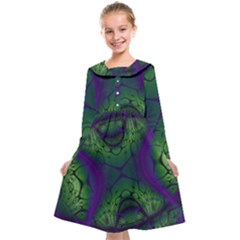 Abstract Fractal Art Pattern Kids  Midi Sailor Dress