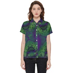 Abstract Fractal Art Pattern Short Sleeve Pocket Shirt by Ravend