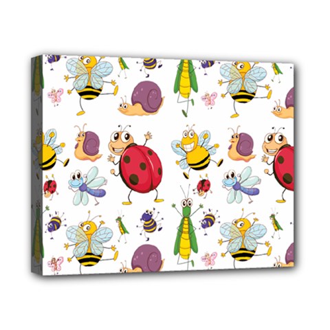 Cute Cartoon Insects Seamless Background Canvas 10  X 8  (stretched)