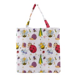 Cute Cartoon Insects Seamless Background Grocery Tote Bag