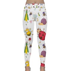 Cute Cartoon Insects Seamless Background Classic Yoga Leggings