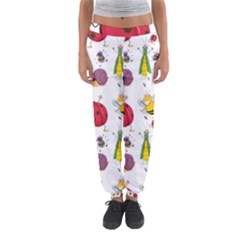 Cute Cartoon Insects Seamless Background Women s Jogger Sweatpants