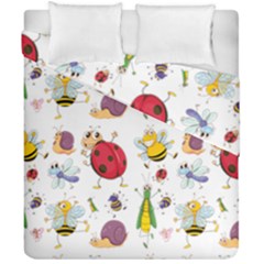 Cute Cartoon Insects Seamless Background Duvet Cover Double Side (california King Size) by Jancukart