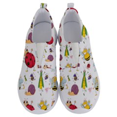 Cute Cartoon Insects Seamless Background No Lace Lightweight Shoes