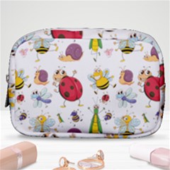 Cute Cartoon Insects Seamless Background Make Up Pouch (small)