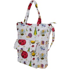 Cute Cartoon Insects Seamless Background Shoulder Tote Bag