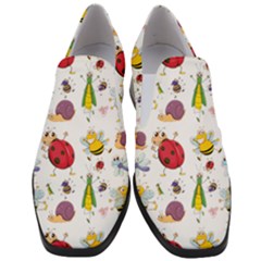 Cute Cartoon Insects Seamless Background Women Slip On Heel Loafers