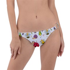 Cute Cartoon Insects Seamless Background Ring Detail Bikini Bottom