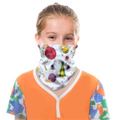 Cute Cartoon Insects Seamless Background Face Covering Bandana (kids)