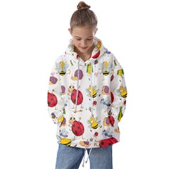 Cute Cartoon Insects Seamless Background Kids  Oversized Hoodie