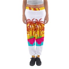 Holiday Tropical Elements Leaf Orange Women s Jogger Sweatpants