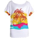 Holiday Tropical Elements Leaf Orange Women s Oversized Tee View1