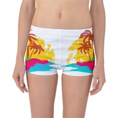 Holiday Tropical Elements Leaf Orange Boyleg Bikini Bottoms