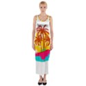 Holiday Tropical Elements Leaf Orange Fitted Maxi Dress View1