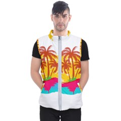 Holiday Tropical Elements Leaf Orange Men s Puffer Vest