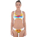 Holiday Tropical Elements Leaf Orange Cross Back Hipster Bikini Set View1