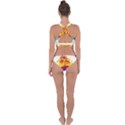 Holiday Tropical Elements Leaf Orange Cross Back Hipster Bikini Set View2