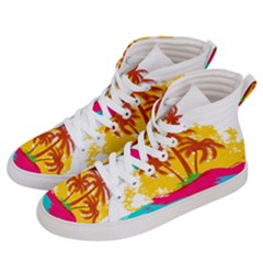 Holiday Tropical Elements Leaf Orange Women s Hi-top Skate Sneakers by Jancukart