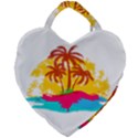 Holiday Tropical Elements Leaf Orange Giant Heart Shaped Tote View1